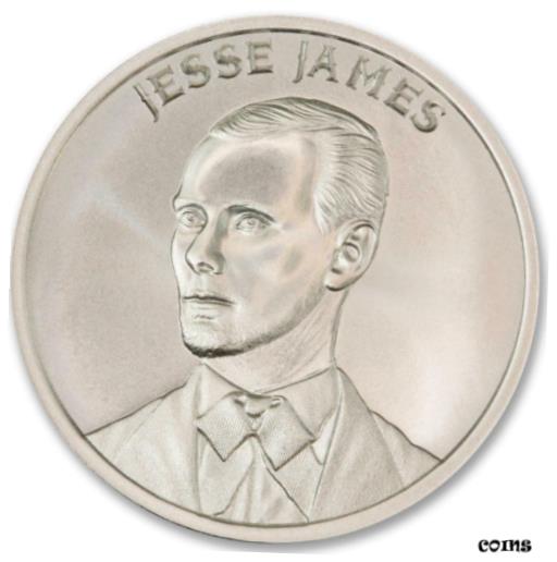 【極美品/品質保証書付】 アンティークコイン コイン 金貨 銀貨 [送料無料] 2oz Jesse James BU .999 Silver Round Wild West Legends Outlaw Confederate Army