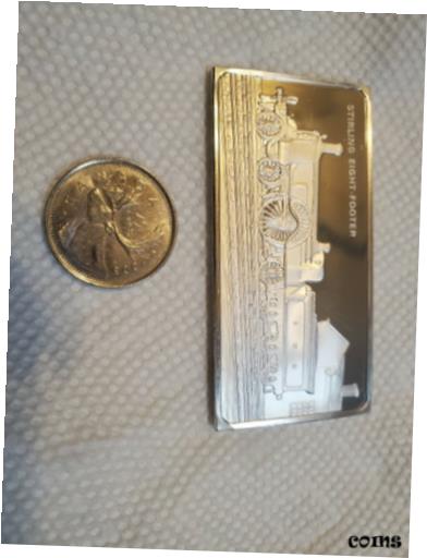 ڶ/ʼݾڽա ƥ    [̵] Silver Ingot bar 2oz .925 Silver Stirling Eight-Footer Train 1974 Franklin Mint