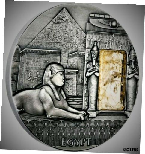 ڶ/ʼݾڽա ƥ Ų 2015 $2 Niue Imperial Art EGYPT Antique Finish 2 OZ. Coin With Citrine Crystal. [̵] #ocf-wr-009976-4307