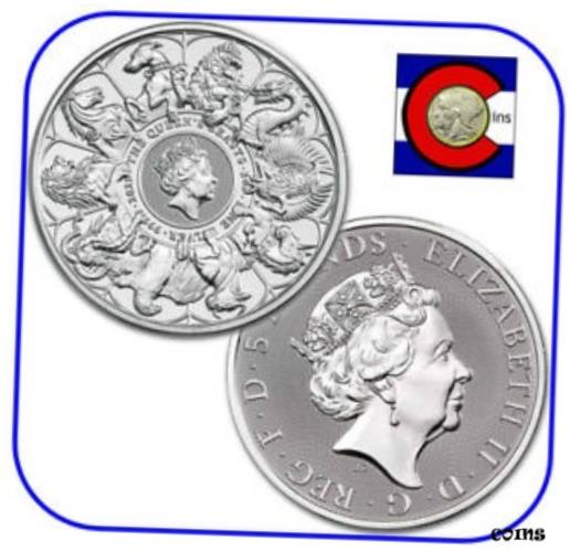  アンティークコイン コイン 金貨 銀貨  2021 Queen's Beast Collection Completer 2 oz Silver Coin in direct fit capsule