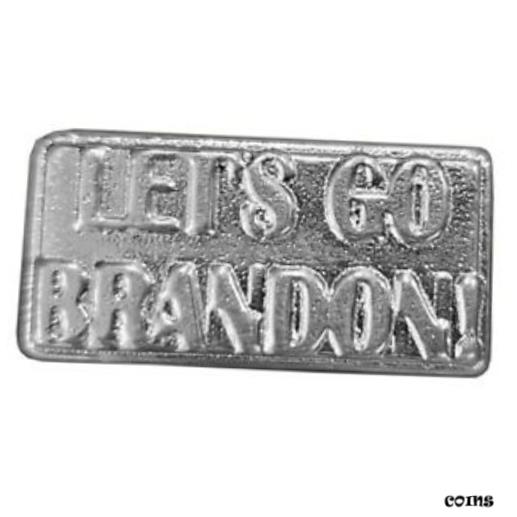 【極美品/品質保証書付】 アンティークコイン コイン 金貨 銀貨 [送料無料] Hand Poured 2 oz Let's go Brandon .999 Fine Silver Bar | ShinyBars