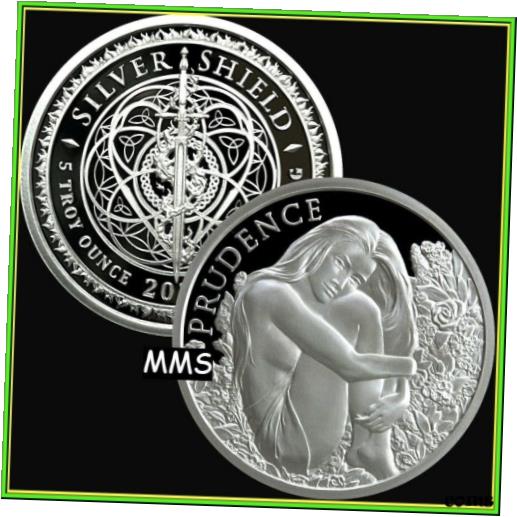  アンティークコイン コイン 金貨 銀貨  2022 5oz Prudence Proof Silver Shield MiniMintage Cardinal Virtue #1 PRESALE