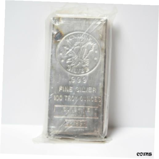 【極美品/品質保証書付】 アンティークコイン 銀貨 Sunshine Mining 100-oz .999 Silver Bar Original Sealed Plastic w/ holes toning 送料無料 sof-wr-009979-106