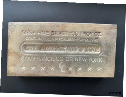 【極美品/品質保証書付】 アンティークコイン 銀貨 Vintage 100 Oz U.S. Assay Office S.F or New York .999 Silver Bar, Rare Bar [送料無料] #sof-wr-009979-135