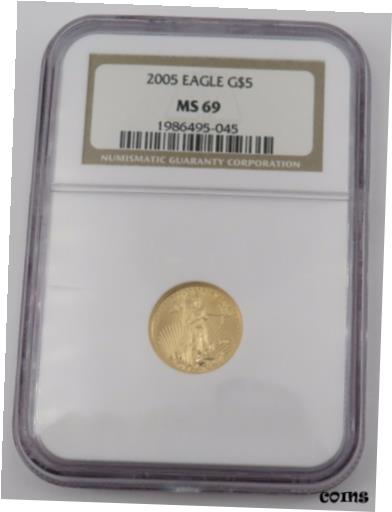 ڶ/ʼݾڽա ƥ    [̵] 2005 $5 American Gold Eagle Coin - NGC MS69 Certification# 1986495-045