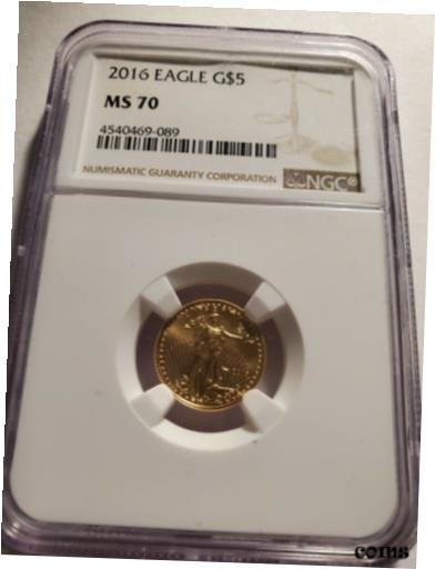 2016 $5 Gold 1/10 oz American Eagle NGC MS70※関税は当ショップ負担（お客様負担無し）※全国送料無料・海外輸送無料※商品の状態は画像をご確認下さい（極美品・目立った汚れ無し）※輸入品の為英語表記とな...