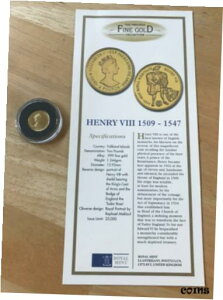 1997 フォークランド諸島 ヘンリー 8 世限定版.999 純金貨 2 ポンド硬貨1997 Falkland Islands Henry VIII Limited Edition.999 Fine Gold Coin 2 pound coin