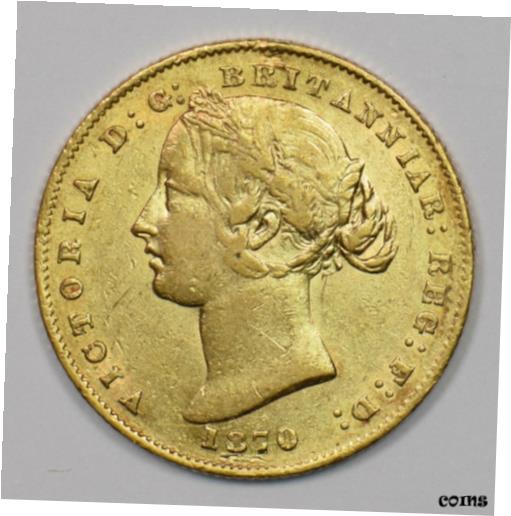 【極美品/品質保証書付】 アンティークコイン コイン 金貨 銀貨 送料無料 Australia 1870 Sovereign gold Sydney Mint AU 0.2355OZ AGW GL0165 combine shippin