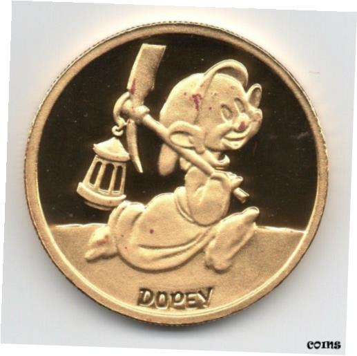 【極美品/品質保証書付】 アンティークコイン 金貨 Disney Rarities Mint 1 oz 999 Gold DOPEY from Snow White’s 50th Anniversary. 送料無料 gof-wr-009999-1897