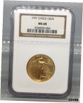 【極美品/品質保証書付】 アンティークコイン 金貨 1991 Gold Eagle $25 Coin NGC MS 68 [送料無料] #gct-wr-009999-434