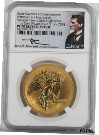 ڶ/ʼݾڽա ƥ  Struck 2018 1oz Gold *SGC Winged Liberty Ultra High Relief NGC PF 70 RP Mercanti [̵] #got-wr-009999-573