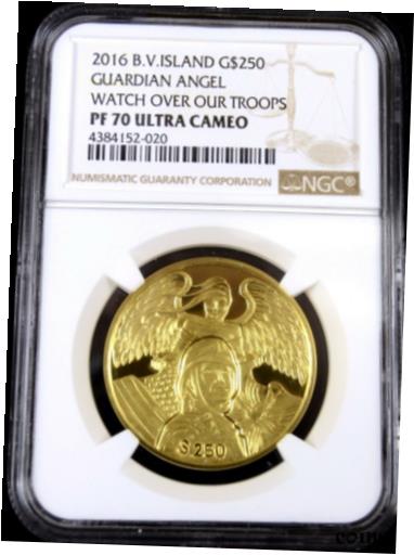 【極美品/品質保証書付】 アンティークコイン 金貨 $250 2016 British Virgin Islands 999.9 Gold Guardian Angel NGC PF70 Ultra Cameo [送料無料] #got-wr-009999-8367