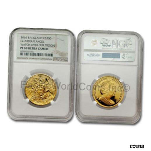 【極美品/品質保証書付】 アンティークコイン 金貨 British Virgin Islands 2016 Guardian Angel $250 Gold Coin NGC PF69 UC SKU# 7710 [送料無料] #gct-wr-009999-9190