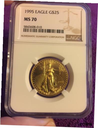 【極美品/品質保証書付】 アンティークコイン 金貨 1995 $25 1/2oz Gold Eagle MS70 NGC [送料無料] #got-wr-009999-9446