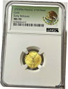 2020 メキシコ 1/10 オンザ ゴールド リベルタ NGC MS 70 初期リリース - 紋章ラベル2020 Mexico 1/10 Onza Gold ...