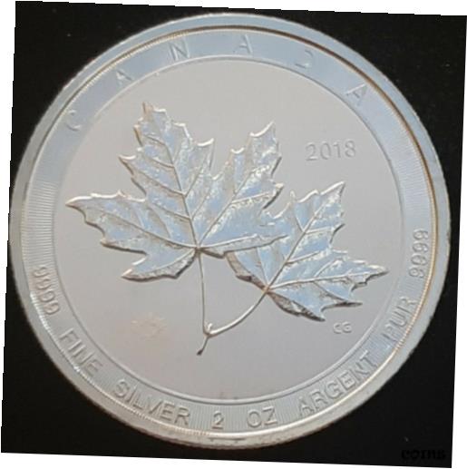 【極美品/品質保証書付】 アンティークコイン コイン 金貨 銀貨 [送料無料] 2018 Royal Canadian Mint 2 oz Silver Twin Maple Leaf $10 coin.9999 Fine Silver
