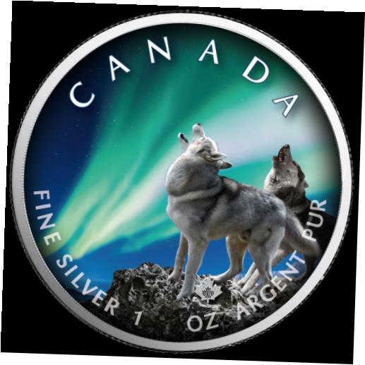 ڶ/ʼݾڽա ƥ    [̵] Polar Lights Banff National Park 2020 1 OZ Silver Canada colour Aurora Borealis