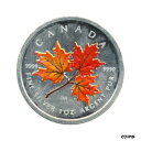 2001 カナダ $5 カラーシルバー メープル リーフ: 秋 (トーン)2001 Canada $5 Coloured Silver Maple Leaf: Autumn (Toned)