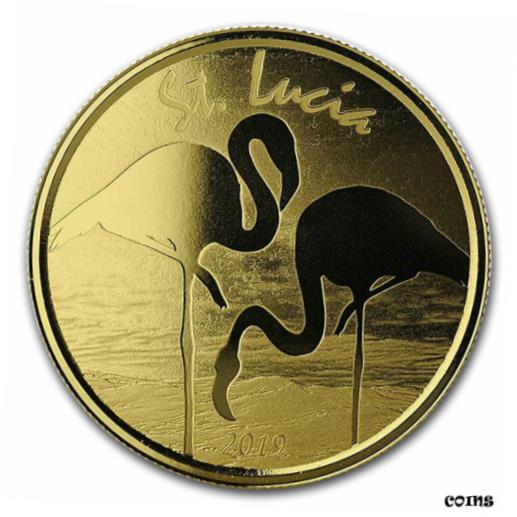 【極美品/品質保証書付】 アンティークコイン 金貨 2019 St. Lucia 1 oz Gold Pink Flamingo BU - SKU#199097 [送料無料] #gof-wr-010019-996