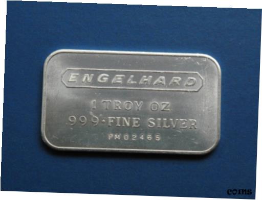  アンティークコイン コイン 金貨 銀貨  Engelhard 1oz silver bar - Horizontal style logo with serial number .999+ Fine