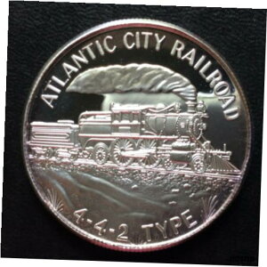 SilverTowne アトランティックシティ鉄道 4-4-2 タイプ シルバーメダル ラウンド A4828SilverTowne Atllantic City Railroad 4-4-2 Type Silver Medal Round A4828