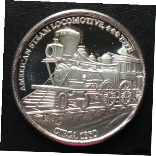  アンティークコイン コイン 金貨 銀貨  SilverTowne American Steam Locomotive 4-4-0 Type Silver Medal Round A4827