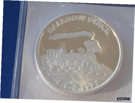  アンティークコイン コイン 金貨 銀貨  SilverTowne Balloon Stack 4-6-0 Steam Locomotive .999 Silver Round B0568