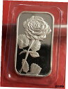 1オンス シルバー.999 バー シングル ローズ ステム バレンタイン地金1-OZ SILVER.999 BAR SINGLE ROSE STEM Valentine bullion