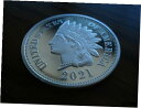 美しい 2021 1オンス .999 シルバー インディアン ヘッド セント メダリオン I-HBEAUTIFUL 2021 1OZ .999 SILVER INDIAN HEAD CENT MEDALLION I-H|詳細画像