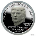 トランプに投票してください、2016年。メーカー希望小売価格 25 ドル、ドナルド J トランプ、1 オンスの上質なシルバー コイン。Vote Trump ,2016. $25 MSRP ,DONALD J TRUMP ,1 OZ FINE SILVER COIN .