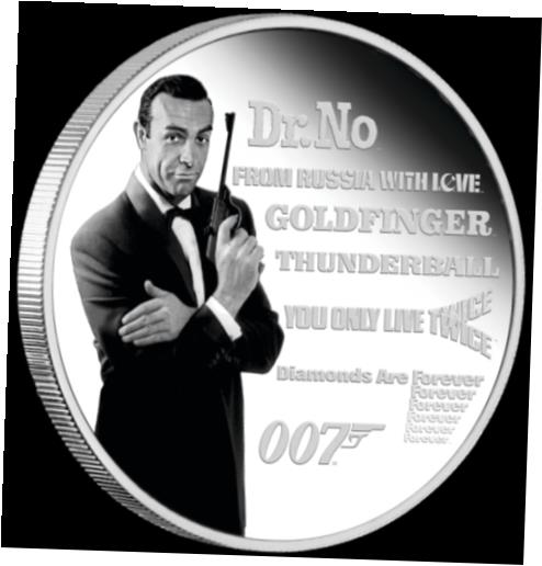 【極美品/品質保証書付】 アンティークコイン コイン 金貨 銀貨 送料無料 2021 Tuvalu James Bond Legacy Collection Sean Connery 1 oz .999 Silver Coin