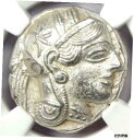 アテネ ギリシャ アテナ フクロウ テトラドラクマ 古代コイン 紀元前 440 〜 404 年 - 認定 NGC AUAthens Greece Athena Owl Tetradrachm Ancient Coin 440-404 BC - Certified NGC AU(3)
