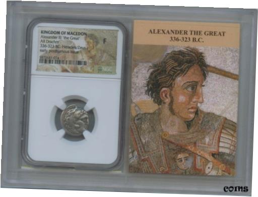  アンティークコイン コイン 金貨 銀貨  Alexander III The Great 336-323 BC Posthumous Drachm NGC F12 Story Vault