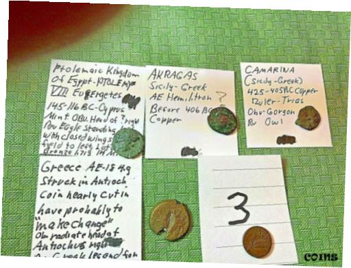  アンティークコイン コイン 金貨 銀貨  5 ANCIENT GREEK COINS WITH DISCRIPTIONS AND DETAILS -FREE SHIPPING