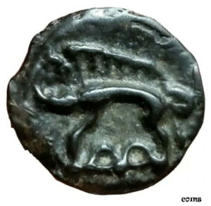 ケルト、ルーシ。紀元前1世紀頃。ポチン。イノシシ、トゥール、フランス。非常に珍しいCeltic, The Leuci. Circa 1st Century BC. Potin . Boar .Toul, France. Very rare