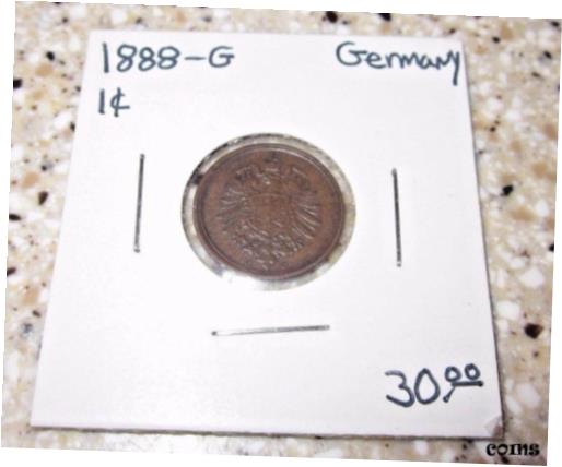 ڶ/ʼݾڽա ƥ    [̵] Germany 1888 G Pfennig coin Fine nice KEY DATE *nice*