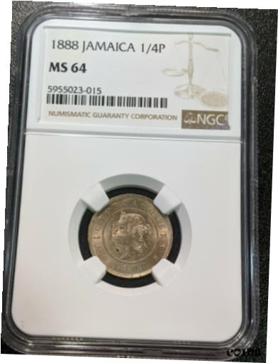 ڶ/ʼݾڽա ƥ    [̵] 1888 MS64 Jamaica Farthing 1/4P NGC KM 15 Victoria