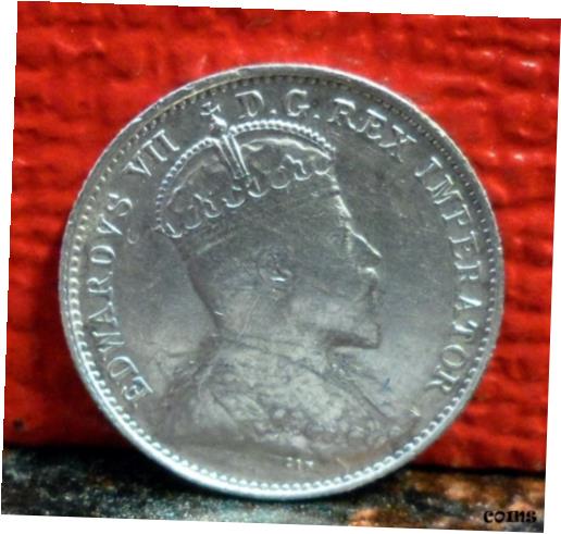 yɔi/iۏ؏tz AeB[NRC RC   [] Beautiful Rare High Grade 1903 H over H with Die Crack Silver 5 Cent from Canada