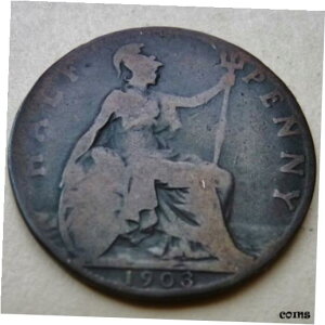 1903年 イギリス ハーフペニー、バージニア州1903 UK Half Penny, VG