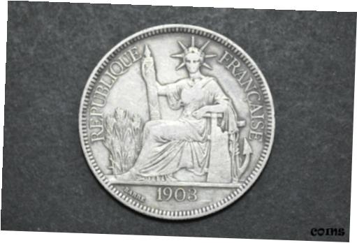 ڶ/ʼݾڽա ƥ    [̵] French Indo-china 1903A Piastre Silver Coin ( Weight : 26.67 g ) C411.