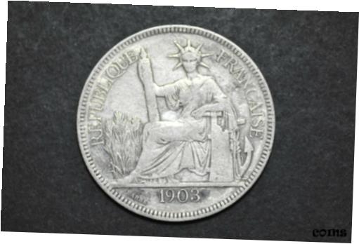 ڶ/ʼݾڽա ƥ    [̵] French Indo-china 1903A Piastre Silver Coin ( Weight : 26.71 g ) C412.