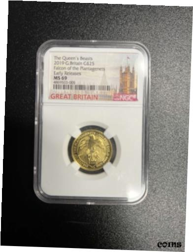 【極美品/品質保証書付】 アンティークコイン 金貨 2019 1/4 oz GOLD QUEENS BEAST PROOF COIN FALCON OF THE PLANTAGENETS MS69 NGC [送料無料] #gct-wr-010166-416