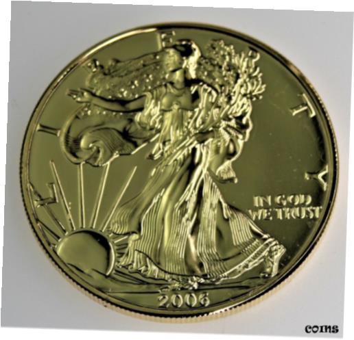 【極美品/品質保証書付】 アンティークコイン コイン 金貨 銀貨 送料無料 2006 .999 1 oz silver American Eagle 24k gold plate-golden lady