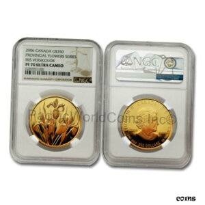 カナダ 2006 地方の花 - アイリス癜風 $350 ゴールド NGC PF70 UC SKU#7757Canada 2006 Provincial Flowers - Iris Versicolor $350 Gold NGC PF70 UC SKU#7757