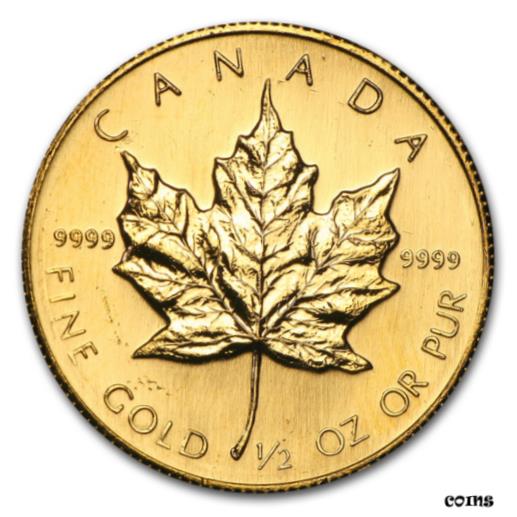 ڶ/ʼݾڽա ƥ  1986 Canada 1/2 oz Gold Maple Leaf BU - SKU #82843 [̵] #gof-wr-010170-174