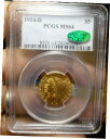 1914-D PCGS MS64 $5 インディアン ヘッド ゴールド CAC1914-D PCGS MS64 $5 INDIAN HEAD GOLD CAC