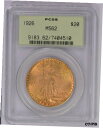 1926 US ゴールド $20 セント ゴーデン ダブル イーグル - PCGS グレード MS62 OGH グリーン ラベル1926 US Gold $20...