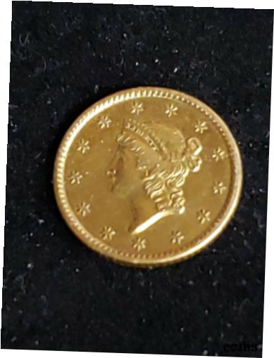 【極美品/品質保証書付】 アンティークコイン コイン 金貨 銀貨 [送料無料] RARE 1851 GOLD EF Closed Wreath Liberty Head One Dollar..