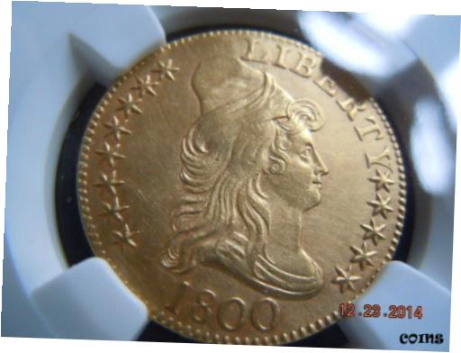 【極美品/品質保証書付】 アンティークコイン 金貨 1800 DRAPED BUST, 5.00 GOLD HALF EAGLE, NGC UNC DETAILS, 214 YRS OLD MINT LUSTER [送料無料] #got-wr-010175-2307