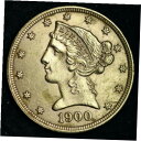 1900 ゴールド リバティ $5.00 ドル ハーフ イーグル チョイス UNC 送料無料 E398 JMAG1900 Gold Liberty $5.00 ...